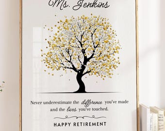 Teacher Retirement Gift, Printable Print Personalized Sign, CANVA Template, Never Underestimate Difference, Nurse, Employee Co-Worker