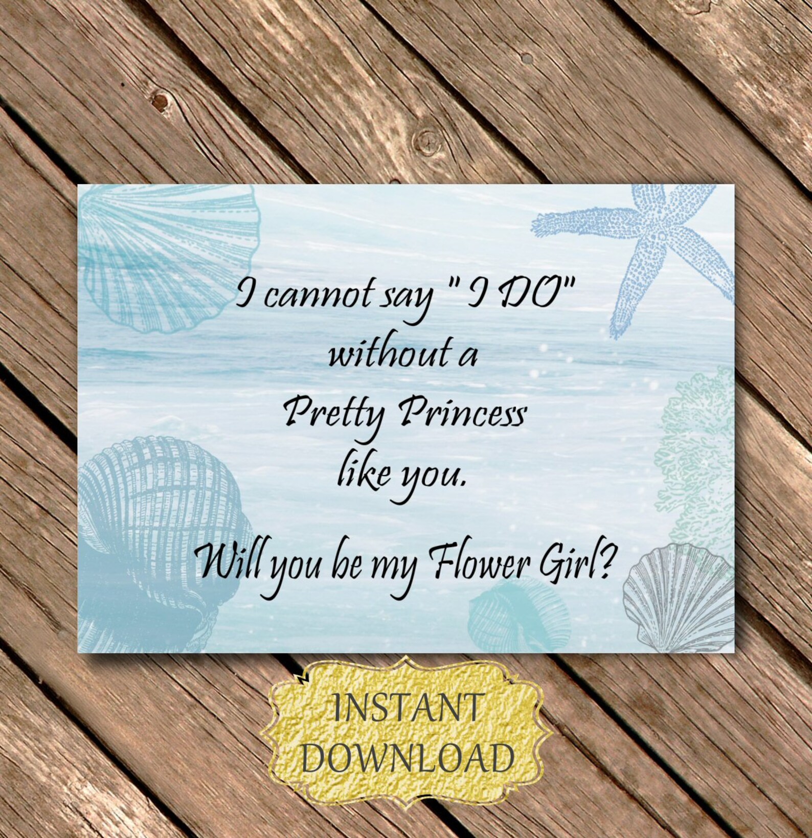 Will You Be My FLOWER GIRL Proposal Printable Beach Wedding Etsy