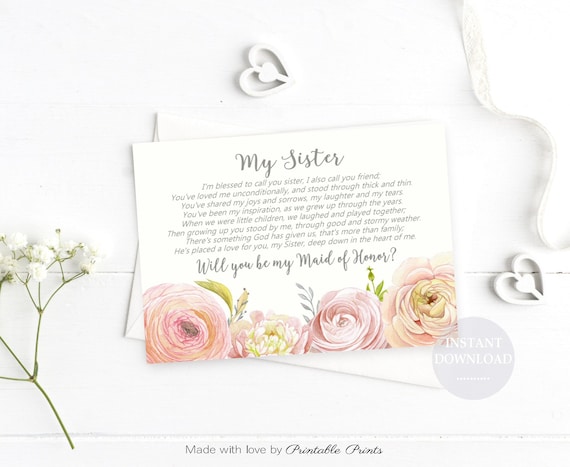 Will You Be My Maid Of Honor Poem Sister will-you-be-my-maid-of-honor-poem-sister