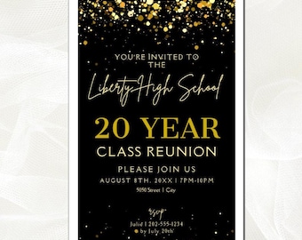 Class Reunion Invitation Template,  Text Message, Edit Canva, Instant Download, High School College Custom Printable Digital Invite