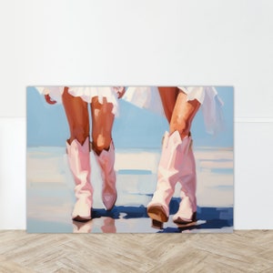 Küsten Cowgirl druckbare Poster, Stiefel trendige, Preppy Cowgirl Wohnheim Zimmer Wand Kunst, Girly digitaler Download ästhetische blau rosa Bild 4