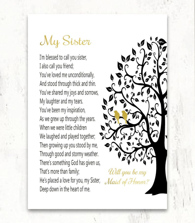 sister-will-you-be-my-maid-of-honor-proposal-card-black-white-etsy