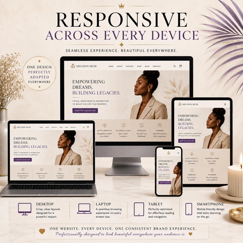 Landing Page Bundle displayed on a laptop showing modern website templates including SaaS, startup, AI, business, eCommerce, portfolio, and dashboard designs built with HTML5, React, Next.js, Bootstrap, Tailwind CSS, Vue, and Angular for web developers and designers.
Responsive