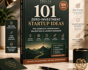 101 Zero Investment Startup Ideas | Business Ideas PDF, Side Hustle Ideas, Online Business Guide & Launch Roadmap