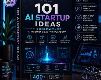 101 AI Startup Ideas | Zero Investment Ai Business Ideas, AI Side Hustles, AI SaaS & Automation Business Guide | Startup Validation Playbook