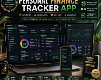 Personal Finance Tracker App Budget Planner Expense Tracker Money Manager  Savings Planner  Wealth Tracker | MoneyOS App No Subscription