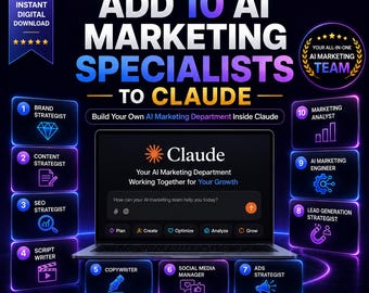 Add 10 AI Marketing Specialists to Claude And Automate Everything | Brand, SEO, Copywriter, Content, Ad, Social Media & Marketing Team Skill