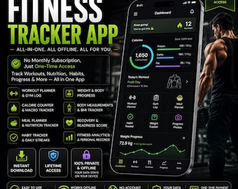 Fitness App | Workout Tracker, Calorie Counter, Macro Tracker, Meal Planner, Habit Tracker, Gym Log, Weight Loss App