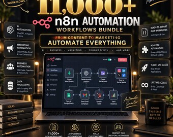 10,000+ n8n Automation Workflows Bundle | AI Workflow JSON Templates, No-Code Business Automation, Marketing & AI Agents Toolkit