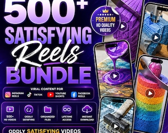 500+ Satisfying Reels Bundle | Viral Instagram TikTok YouTube Shorts Oddly Satisfying Videos Content Creator Pack
