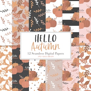 HOLA OTOÑO, Otoño Otoño Floral Acción de Gracias Patrón de repetición sin costuras, Fondos, Papel digital imprimible