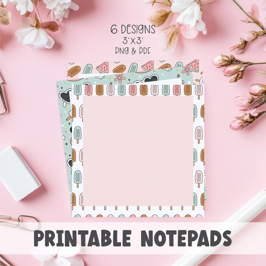 Using Templates In Summernote SUMMER DAYS, Printable Notepad Template, Beach Food Retro Design, Memo ...