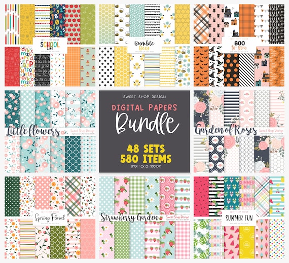 Digital Paper Bundle: 580 Non Seamless Patterns (Digital Download)
