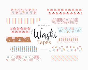 Digital Washi Tape BACK TO SCHOOL, Education Teacher Graphics For Digital Planner, Goodnotes