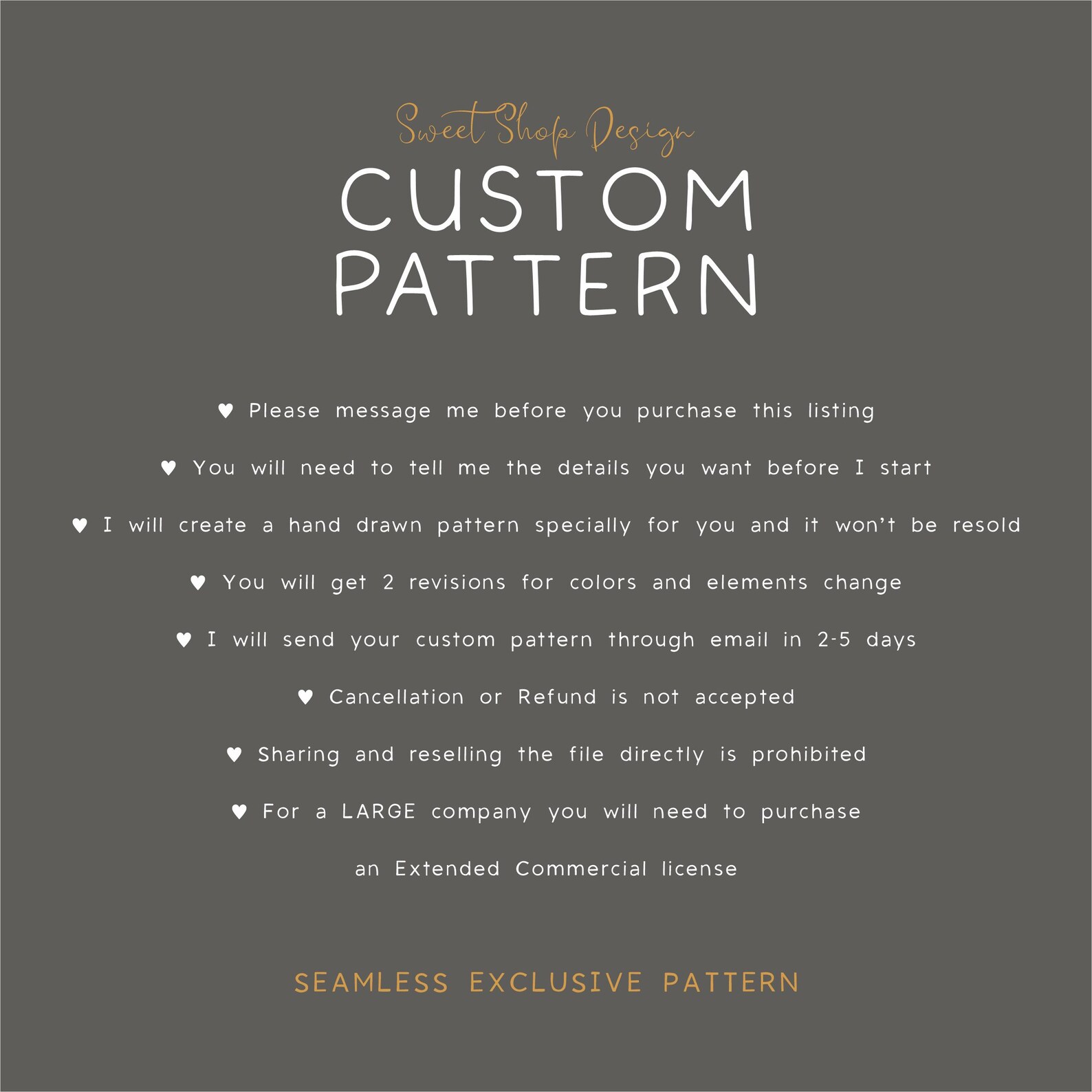 EXCLUSIVE Custom Seamless Pattern, Custom Design File - Etsy