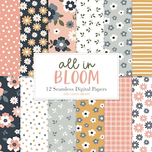 TOUT EN FLEUR, motif de répétition sans couture de printemps floral, fond de petites fleurs, papier numérique imprimable