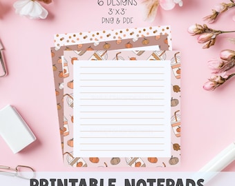 PUMPKIN SPICE, Printable Notepad Template, Fall Latte Retro Design, Memo Sheet, To Do List