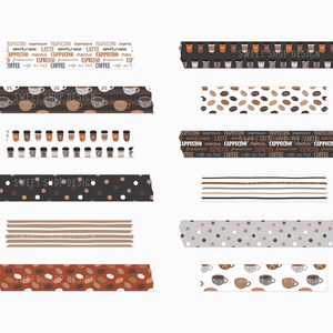 Clipart de cinta washi digital "PERO PRIMERO, CAFÉ", Gráficos para agenda digital, Goodnotes imagen 2