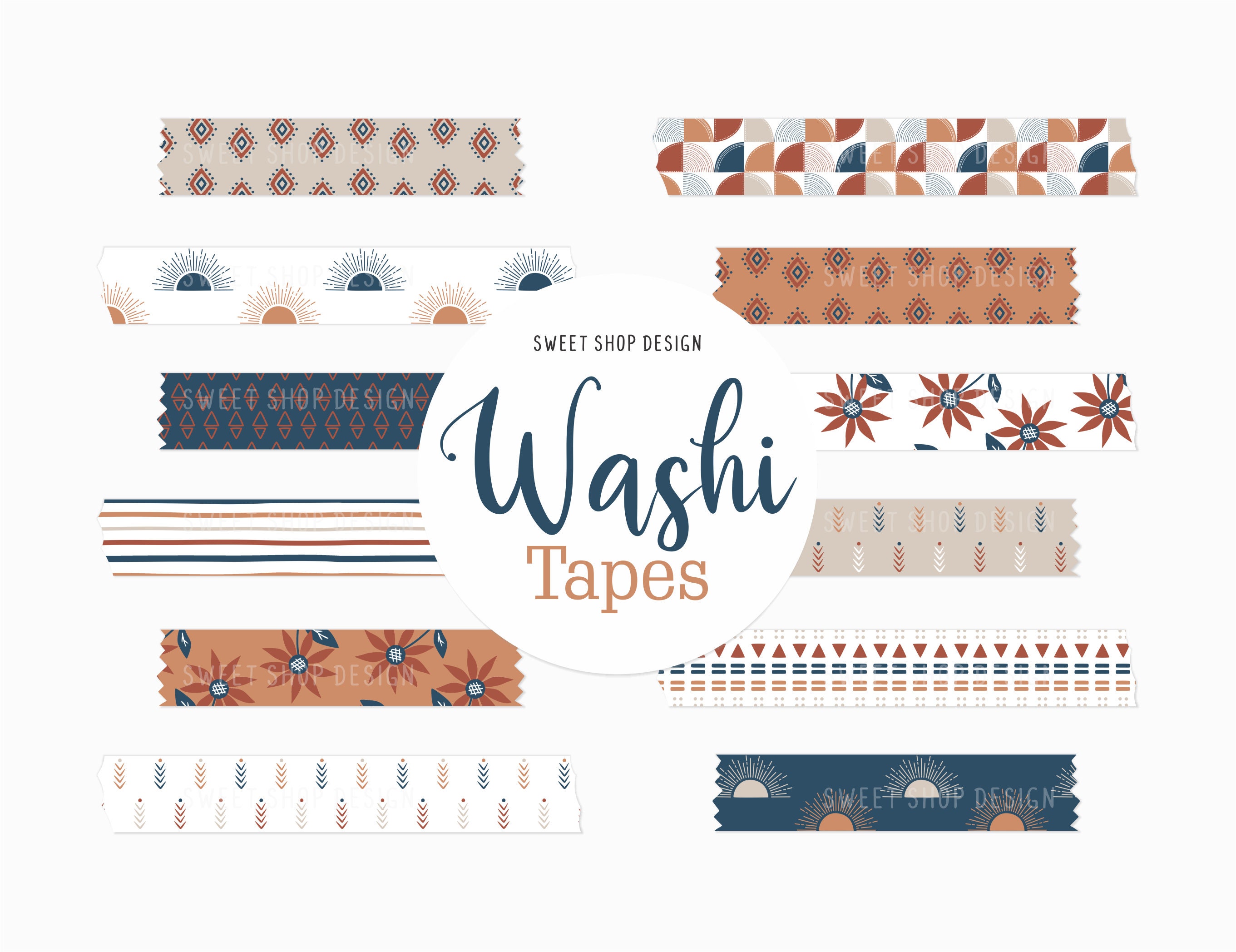 Digital Washi Tape - Boho Floral – kjunstudio