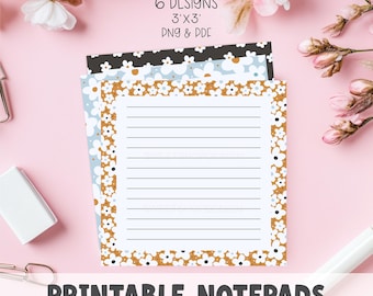 CONFETTIS FLORAUX, modèle de bloc-notes imprimable, feuille de notes design dessinée à la main, liste de tâches