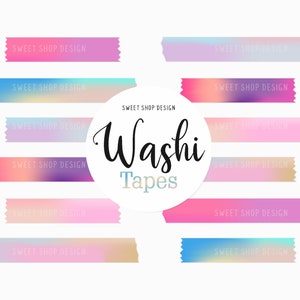 Hologram Washi Tape Clipart: Digital Planner Graphics (PNG, 300 DPI)