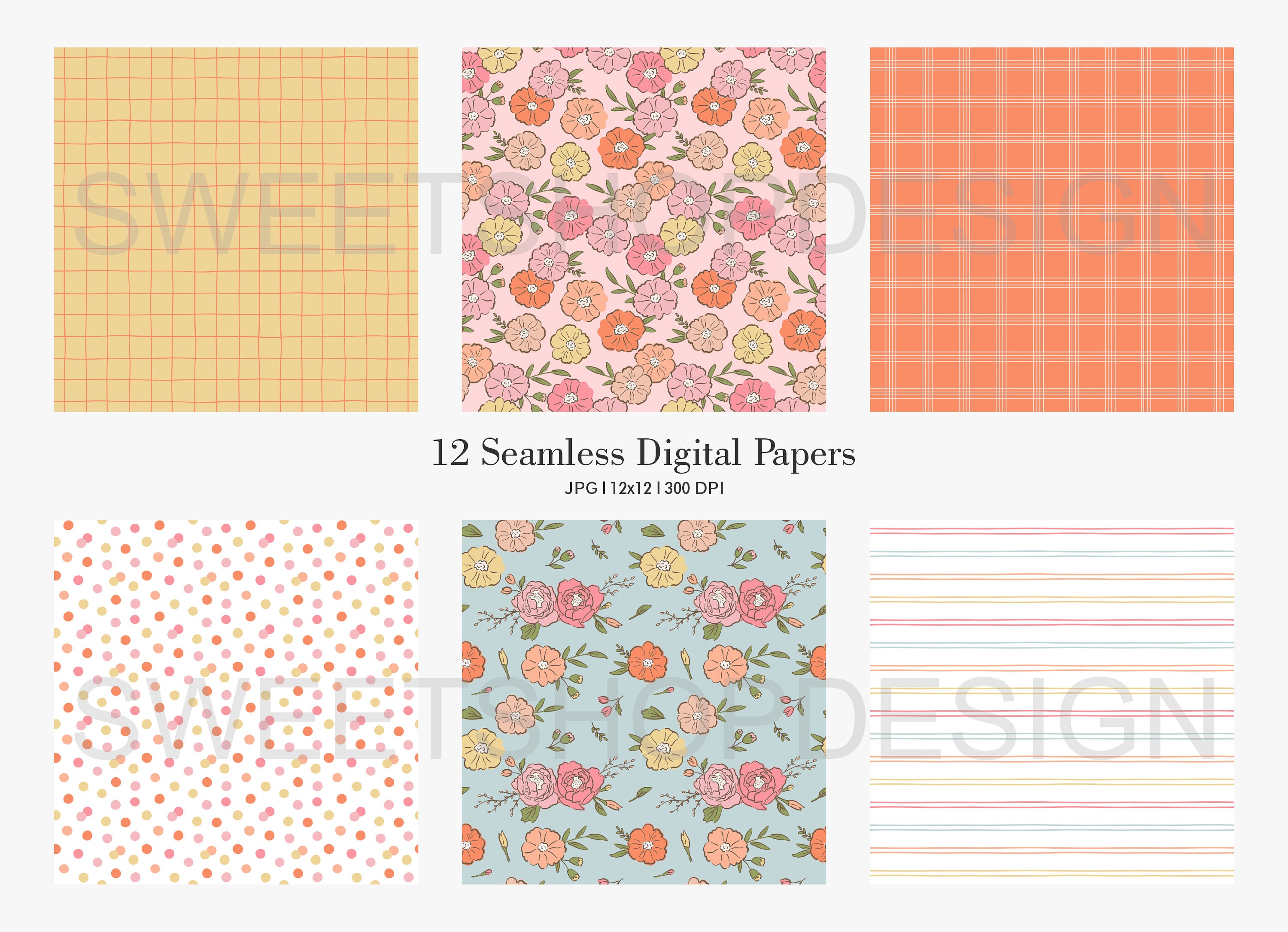 SPRING GARDEN, Floral Spring Seamless Repeat Pattern, Backgrounds ...