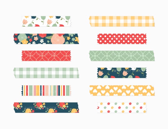 Digital Washi Tape Clipart BOHO SUMMER, Graphics with Boho Floral For  Digital Planner, Goodnotes