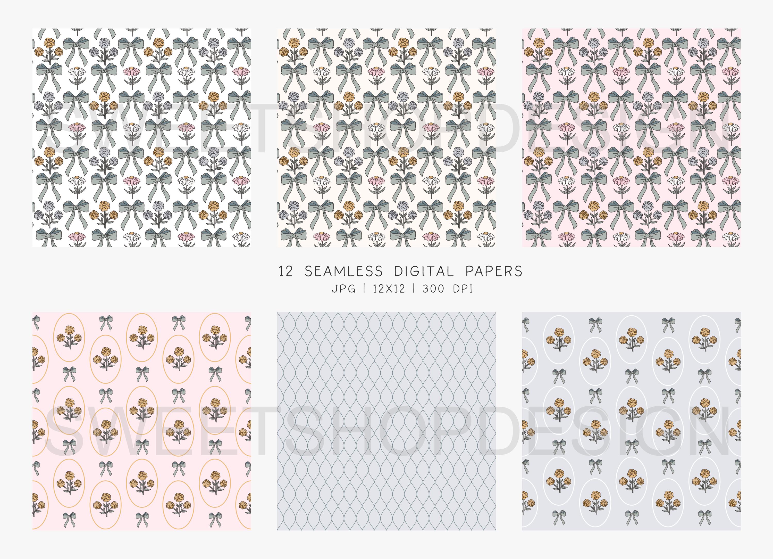 COQUETTE BLOOM, Dainty Boho Floral Seamless Repeat Pattern 