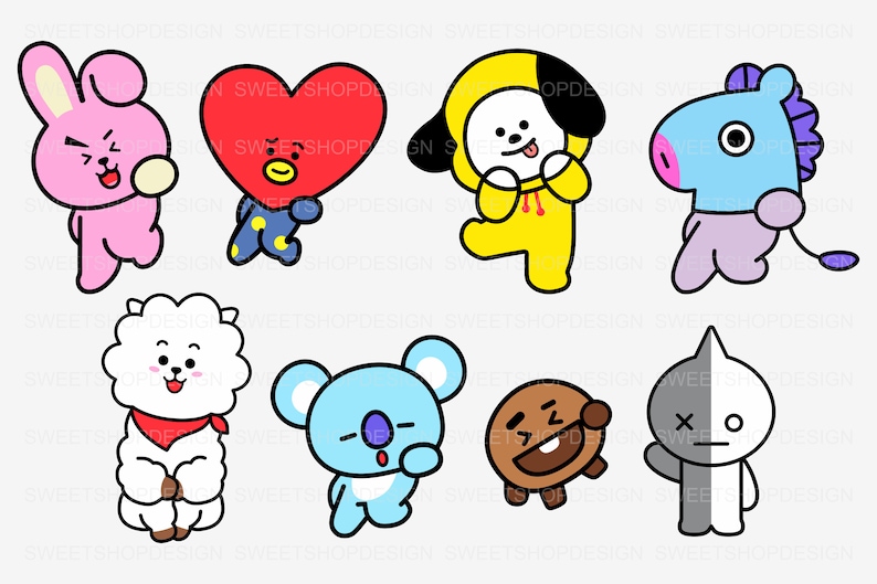 BT21 svg BT21 svg Bundle KPop svg Image Cut File | Etsy