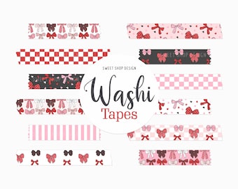 Cinta washi digital LAZOS DE SAN VALENTÍN, Gráficos coquetos para agenda digital, Goodnotes