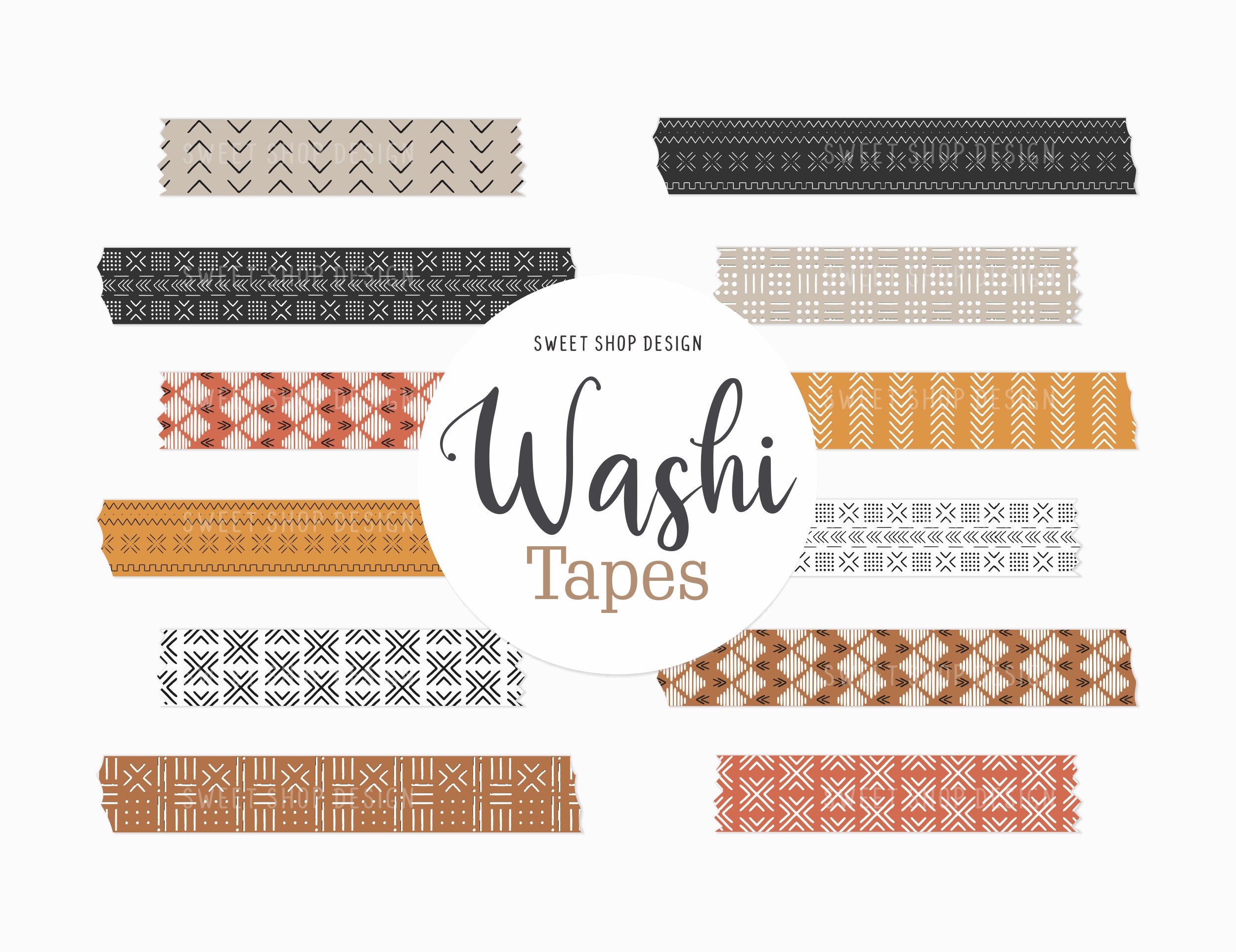 Digital Washi Tape Clipart BOHO SUMMER, Graphics with Boho Floral For  Digital Planner, Goodnotes