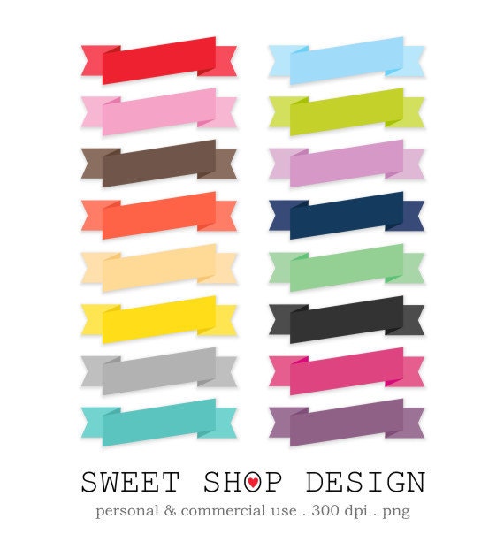 Banner Clip Art, Ribbon Clip Art, Border Clip Art, Digital Clip Art, N03NPR, Instant Download Il_570xn