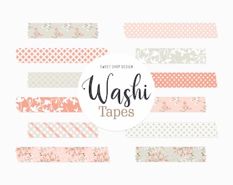 Digital Washi Tape PINK GARDEN FLORAL, Graphics For Digital Planner, Goodnotes