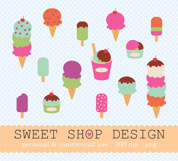 Ice Cream Clip Art, Summer Clip Art, Birthday Clip Art, Royalty Free Clip Art, Instant Download Il_570xn