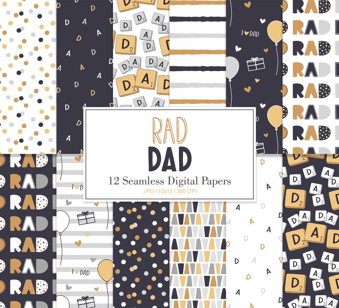 RAD DAD, Happy Father's Day Seamless Repeat Pattern, Backgrounds ...