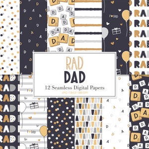RAD DAD, glücklicher Vatertag Musterdesign, Hintergründe, bedruckbares digitales Papier