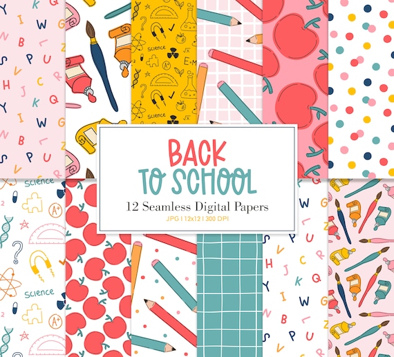 BACK TO SCHOOL, School Education Teacher Educator Seamless Pattern