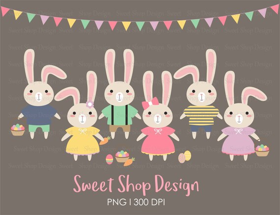Easter Bunny Clip Art Easter Clip Art Spring Clip Art Bunny Etsy