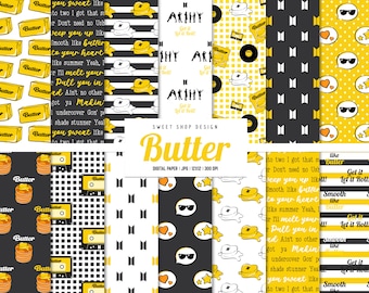 BUTTER, Backgrounds, Printable Digital Papers