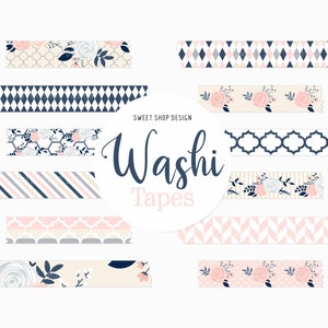 Digital Washi Tape Clipart PINK GARDEN FLORAL, Graphics with Floral  Geometric For Digital Planner, Goodnotes