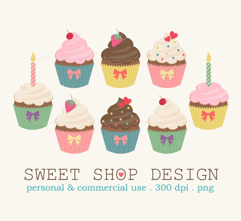 Cupcake Clip Art Food Clip Art Birthday Clip Art Royalty Etsy