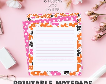 PETAL POP, szablon notatnika do druku, projekt kwiatowy, arkusz notatek, lista rzeczy do zrobienia