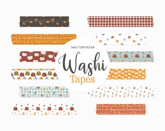 Digital Washi Tape Clipart SWEATER WEATHER, Fall Autumn Graphics with Floral Pumpkin Sweater For Digital Planner, Goodnotes