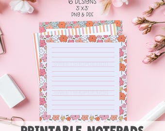 JARDIN DE PRINTEMPS, modèle de bloc-notes imprimable, motif floral, feuille de notes, liste de tâches