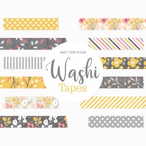 Valentine's Day Washi Tape Printable Planner Stickers, Washi Tape