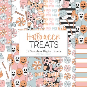 Halloween Treats Seamless Pattern: Hand-Drawn Candy (Digital Paper)