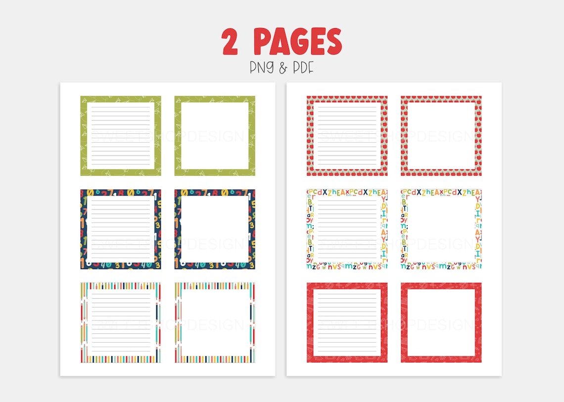 SCHOOL LIFE, Printable Notepad Template, Teacher Design Memo Sheet, to ...