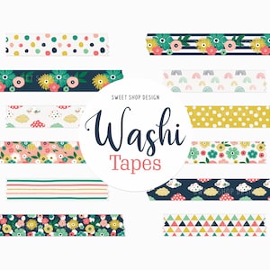 Digital Washi Tape Clipart BRIGHT DAYS, Summer Graphics for Digital ...