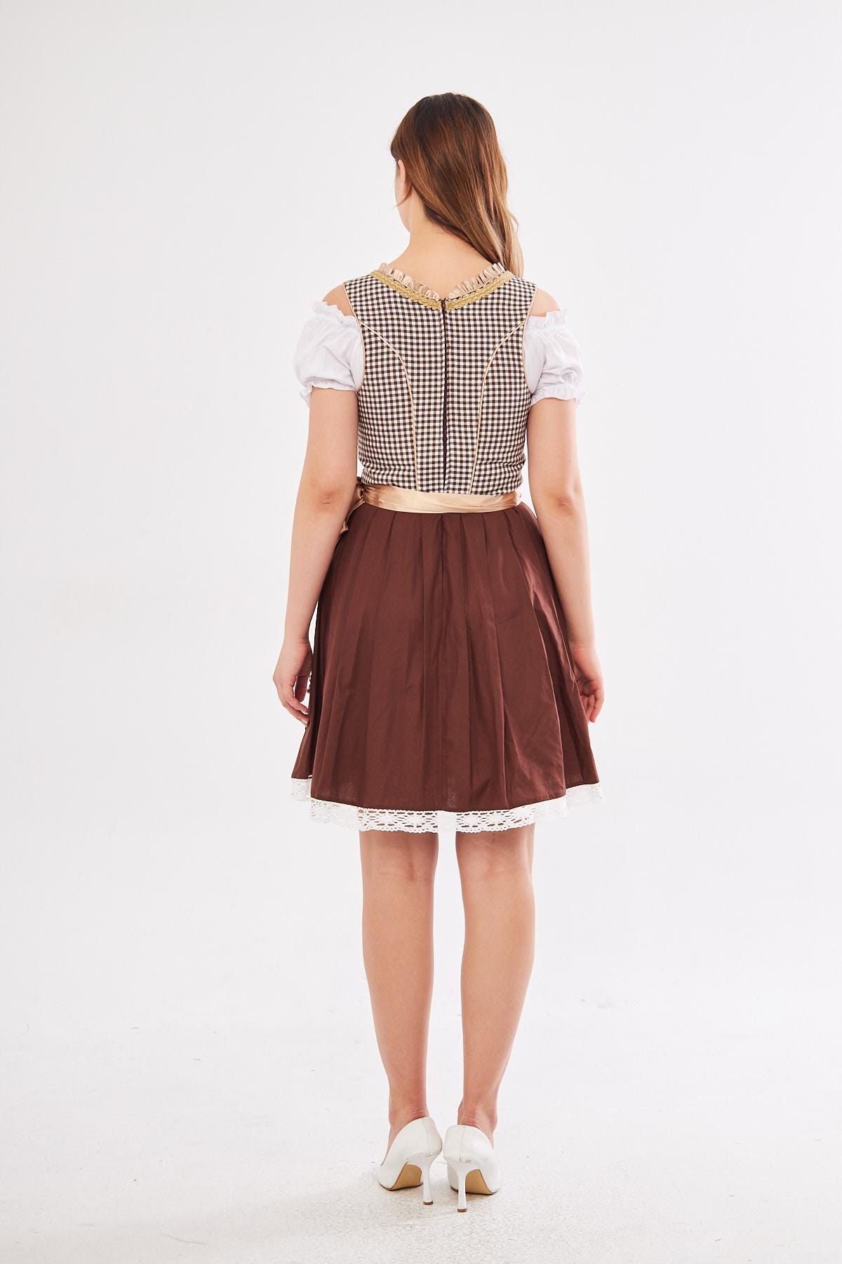 brown oktoberfest dress Tobacco Brown Dirndl Authentic Bavarian Dress XL