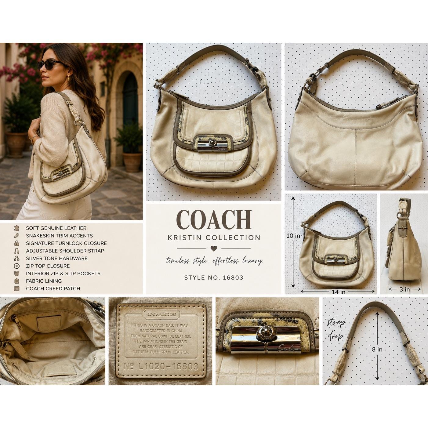 Coach Kristin Leather - Etsy